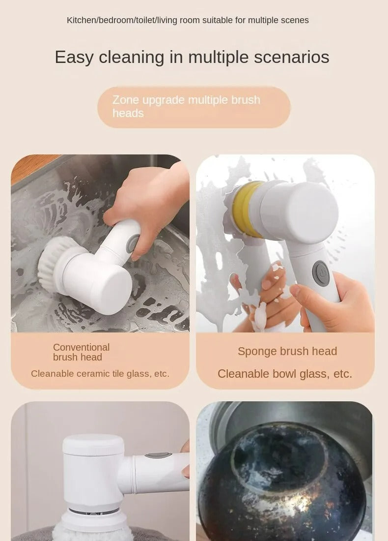 Multi-functional Electric Cleaning Brush for Kitchen and Bathroom